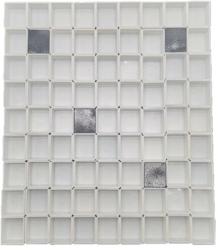 Watercolor Pans with Magnetic Stripes 100 Full White Plastic Empty Paint Pans for DIY Watercolor Oil Painting or Travel tin Box Palette Painting in Saudi Arabia