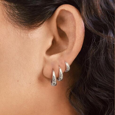 Risamil Hoop Earrings for Women 14K Gold Plated/Silver Hoops Simple Gold Knot Huggie Small Hoop Earrings Set Trendy Gold Hoops Everyday Wear Gold Earrings for Women Girls Jewelry in Kuwait