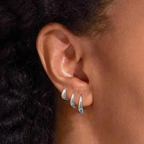 Risamil Hoop Earrings for Women 14K Gold Plated/Silver Hoops Simple Gold Knot Huggie Small Hoop Earrings Set Trendy Gold Hoops Everyday Wear Gold Earrings for Women Girls Jewelry in Kuwait