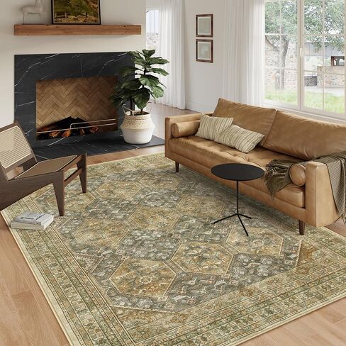 Lahome Vintage Kitchen Runner Rug, Washable Runners for Hallway 2x10 Long Runner Rug Non Slip Entryway Runner Indoor, Grey Geometric Stain Resistant Carpet Runners for Kitchen Floor Hallway in Saudi Arabia