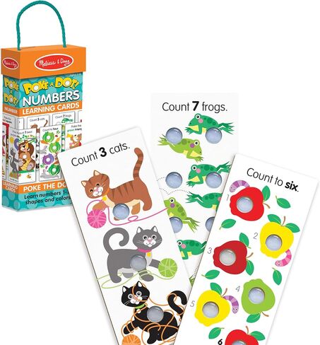 Melissa & Doug Poke-A-Dot Jumbo Number Learning Cards - 13 Double-Sided Numbers, Shapes, and Colors with Buttons to Pop - Poke A Dot Book Oversized Interactive Learning Activity Cards For Kids in Saudi Arabia