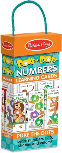 Melissa & Doug Poke-A-Dot Jumbo Number Learning Cards - 13 Double-Sided Numbers, Shapes, and Colors with Buttons to Pop - Poke A Dot Book Oversized Interactive Learning Activity Cards For Kids in Saudi Arabia