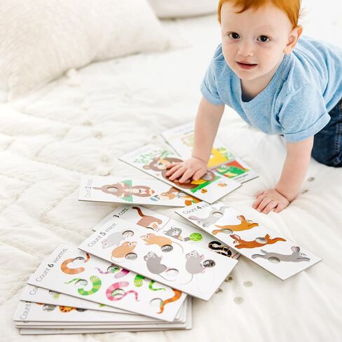 Melissa & Doug Poke-A-Dot Jumbo Number Learning Cards - 13 Double-Sided Numbers, Shapes, and Colors with Buttons to Pop - Poke A Dot Book Oversized Interactive Learning Activity Cards For Kids in Saudi Arabia