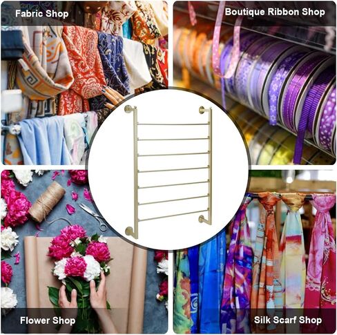 Ribbon Storage Organizer,Wall Mounted Ribbon Organizer,Wrapping Paper Rack,7-Layer Metal Ribbon Storage for Craft Room,Flower Shop,Gift Wrapping Paper in Saudi Arabia