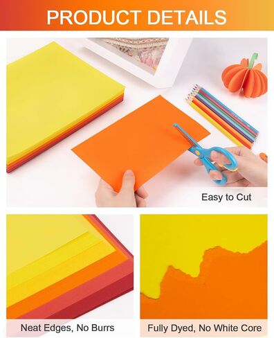 Cardstock 8.5x11 Inch Colored Paper, 5 Colors 120 Sheets Card Stock, Cardstock Paper for Scrapbooking, DIY Crafts, Assorted Cards Making (92LB Cover/250GSM) in Saudi Arabia