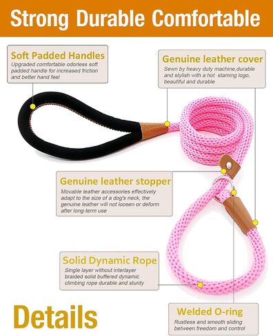 lynxking 5 FT Dog Leash Slip Lead 2 Pack Strong Heavy Duty Braided Dog Training Leash No Pull Training Lead Leashes for Medium Large and Small Dogs in Saudi Arabia