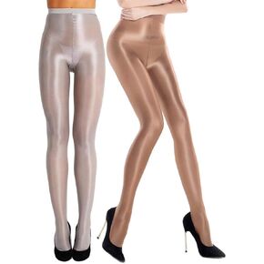 2 Pairs Shaping Ballet Oil Socks Shiny Silk Stockings Pantyhose Dance Tights