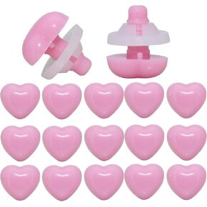 ARTCXC 50Pcs 15mm Black Love Heart Shape Safety Eyes Solid Plastic Safety Eyes Noses with Washers for DIY of Puppet, Bear Crafts, Plush Animal Doll Making Supplies in Kuwait
