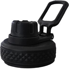 Iron Infidel Battle Bottle Straw Lid - 64 Oz and 32 Oz Water Bottle Lid Replacement with Straw Cap (Black)