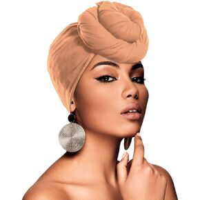 Beauty Town Head Wrap Scarf Neckerchief Crinkle Large Headband Turban Hair Tie