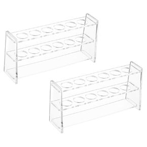 PATIKIL 12 Holes Test Tube Rack, 2Pcs 16mm Round Hole Acrylic Test Tube Holder Stand Suitable for Less Than 10ml Test Tube for Laboratory Scientific Experiments, Clear