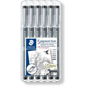 Staedtler Pigment Liner, Fineliner Pen for Drawing, Drafting, Journaling, 1mm, Black, 308 10-9
