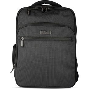 Kenneth Cole Reaction Brooklyn Commuter Slim 16" Laptop Computer Travel Work High School Bookbag, Black Polyester, Polyester Backpack