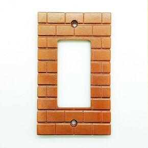 Brick Pattern Glow in the Dark Outlet Wall Plate Cover - super mario video game decor kids bedroom idea man cave decor game room (Glow in the Dark - Power Outlet Cover 1-Gang Duplex)