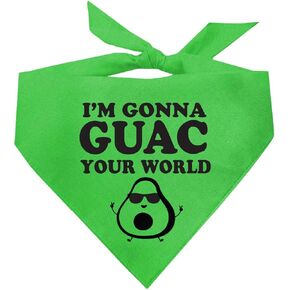I'm Gonna Guac Your World Dog Bandana (1064 Lime Green, One Size)