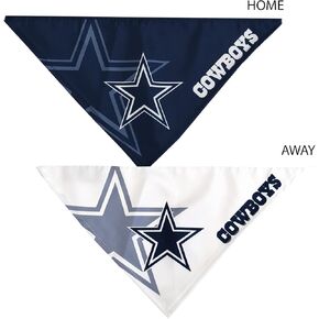 Littlearth Unisex-Adult NFL Dallas Cowboys Home and Away Pet Bandana Set, Team Color, Small