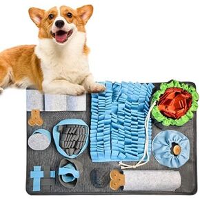 حصيرة سنفل للكلاب لعبة الشم التفاعلية لتغذية الكلاب، حصيرة ألغاز للكلاب تشجع مهارات البحث عن الطعام الطبيعية وألعاب التحفيز العقلي، حصيرة سنفل باللون الأزرق للكلاب (أحمر) in Kuwait