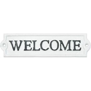 Sungmor Heavy Duty Cast Iron Door Toilet Sign - White Plaque Bathroom Sign Wall Decor - Decorative Restroom Sign for Home, Office, Store or Restaurant - 1PC PACK & 8.3x2.2Inch.