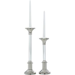The Novogratz Aluminum Candle Holder, Set of 2 12", 16"H, Silver