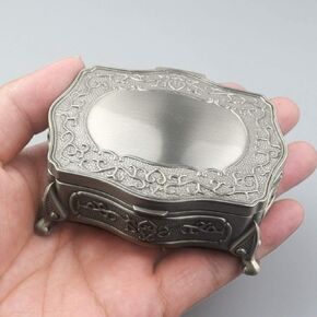 ROSIKING Heart-Shaped Emboss Alloy Metal Music Box Wind Up Antique Jewelry Musical Boxes Christmas Birthday Valentine's Day Gifts Plays You are My Sunshine