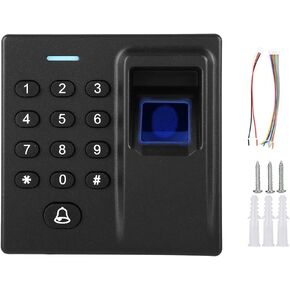 Dc12v Access Control System Keypad Fingerprint Reader Keyless Entry Equipment Coded Electronic Door Locking Device Black for Home