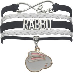 HCChanshi Rabbit Bunny Bracelet Jewelry - Infinity Love Bunny Rabbit Jewelry Bracelet Gift For Women, Girls, Men, Boys, Rabbit Lover, Rabbit Themed Gifts