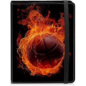 Photo Album 4x6 Photos - 60 Photos Capacity PU Leather Cover Photo Album with Strong Elastic Band, Portable Picture Album for Family Wedding Wedding Anniversary, Soccer Ball Fire