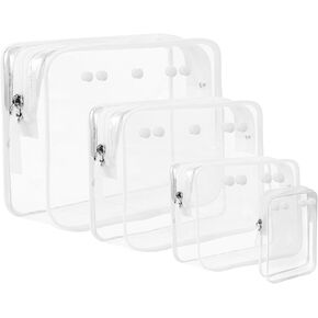 DABASHAN 4 Packs Clear Bogg Beach Tote Bag Accessories-clear Designer Zipper Insert Bag Travel Cellphone Makeup Clean Toiletry Brush Organizer Cosmetic Divider Storage Inner Pouch in Kuwait