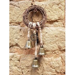 3" Witch Bells,Witchy Things,Magic Home Protection,Clear Negative Energies,Attracts Positive,Wicca Decor,Witchcraft Wicca Supplies (Pentagram)
