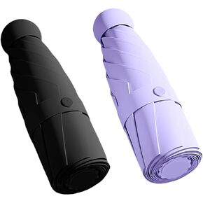 Travel Umbrella - Mini Folding Compact Umbrella with Case, 8 Ribs Lightweight Portable Umbrella, Small Sun & Rain Pocket Umbrella for Girls and Women