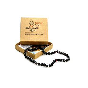 Baltic Amber Necklace (Authentic, Certified) - 12.5 inches - Unisex Jewelry - Cognac (Polished) - Real Amber Beads - Proud to Deliver Genuine Baltic Sea Wonder Handcrafted by Amber Guru