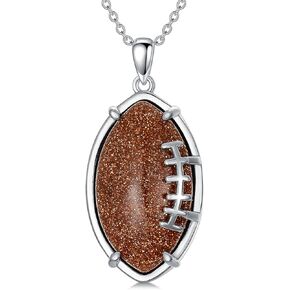 YYB Sport Necklace Silver Basketball/Football Necklace for Women Men S925 Sterling Silver Basketball/Football Pendant Sports Jewelry Basketball/Football Team Gifts