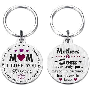 Mom Gifts from Daughter and Sons- Birthday Keychain for Mother