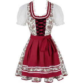 Lehauya Oktoberfest Costume Women German Bavarian Beer Girl Dirndl Dress Oktoberfest Dress