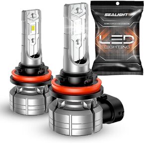 مصابيح الضباب SEALIGHT H10 9145 9140 LED أو DRL، 10000LM 6500K أبيض بارد، 9040 9045 مصابيح الضباب LED 24W 5530 CSP Chips، مصابيح الضباب الأمامية للسيارة والشاحنات، غير قطبية، حزمة من 2