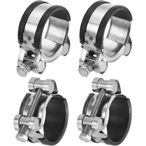 مشبك خرطوم T-Bolt من uxcell، 4 قطع 29-31 مم قابل للتعديل من الفولاذ المقاوم للصدأ والمطاط المبطن بمبرد داخلي ومشابك خرطوم للأغراض الصناعية