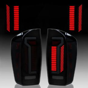 Full Led tail lights for 2016-2023 Toyota Tacoma Starting Animated Rear Light Assembly, Dynamic Turn Signal,Brake Light,Reverse Light 2016 2017 2018 2019 2020 2021 2022 2023 Smoked-2