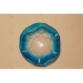 VISTA Replacement Wavy 4.5" Glass Dish for Electric Oil Aromatherapy Burner/Warmer Blue