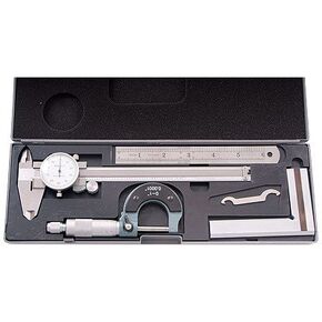 HHIP 4902-0004 4 Piece Machinist's/Student's Kit with 6" Dial Caliper