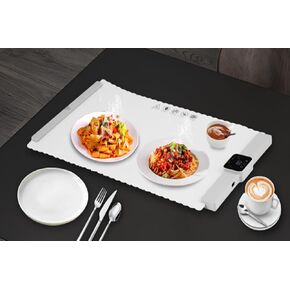 صينية تسخين الطعام الكهربائية القابلة للطي مقاس 24 × 15.6 بوصة مع ضبط درجة الحرارة 60-100 درجة مئوية، توقيت 4 ساعات، سخان محمول للمنزل، النزهات، الحفلات، البوفيهات، إلخ 110 فولت in Kuwait