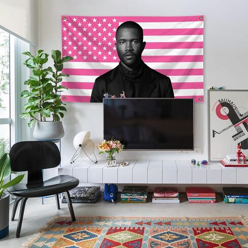 Generic Frank Music Album Ocean Funny Meme Flags 3 * 5 Feet Hippie Hanging Tapestries Wall Hanging Art Decoration for Living Room Bedroom, pink in Saudi Arabia