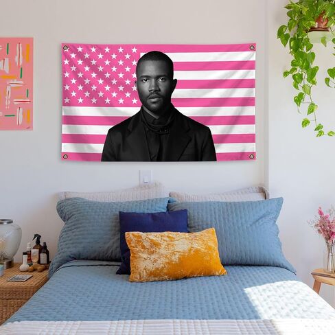 Generic Frank Music Album Ocean Funny Meme Flags 3 * 5 Feet Hippie Hanging Tapestries Wall Hanging Art Decoration for Living Room Bedroom, pink in Saudi Arabia