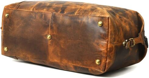 GRATLIN Leather Duffel Bags for Men and Women 24 Inch | Full Grain Leather Travel Overnight Weekend Duffle Bag | Carry On Garment Mens Holdall Bag for Gym Sports | Vintage Classic Cabin Luggage Bag in Kuwait