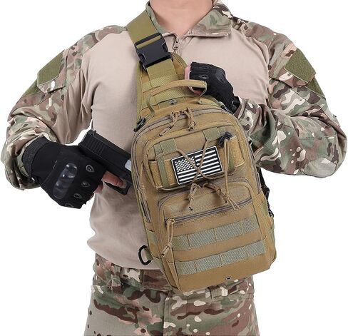 Tactical Sling Backpack Military Crossbody Bag Pack for Mens One Shoulder Holster Sling Bag 10L in Saudi Arabia