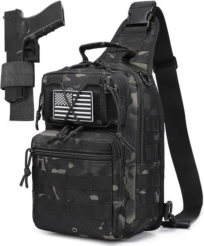 Tactical Sling Backpack Military Crossbody Bag Pack for Mens One Shoulder Holster Sling Bag 10L in Saudi Arabia