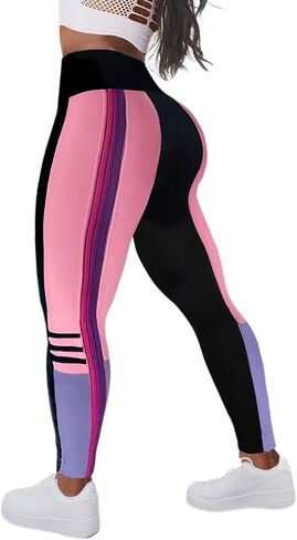 Flamingals Seamless Butt Lifting Leggings with Flap Pockets Workout Colorblock Cargo Leggings for Women in Saudi Arabia