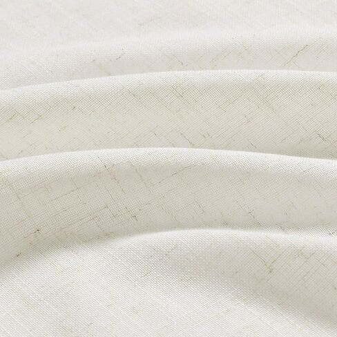 Olive Green Linen Semi Sheer Curtains 84 Inch Length for Living Bedroom 2 Panels Rod Pocket Light Filetring Privacy Linen Blend Cotton Textured Rustic Farmhouse Decor Drapes for Dining Room, W52xL84 in Kuwait