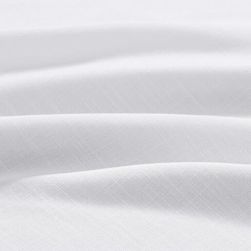 Olive Green Linen Semi Sheer Curtains 84 Inch Length for Living Bedroom 2 Panels Rod Pocket Light Filetring Privacy Linen Blend Cotton Textured Rustic Farmhouse Decor Drapes for Dining Room, W52xL84 in Kuwait