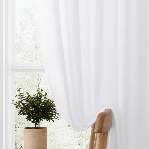 Olive Green Linen Semi Sheer Curtains 84 Inch Length for Living Bedroom 2 Panels Rod Pocket Light Filetring Privacy Linen Blend Cotton Textured Rustic Farmhouse Decor Drapes for Dining Room, W52xL84 in Kuwait