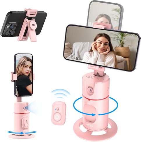 Auto Face Tracking Tripod, No App, Smart Shooting Phone Holder with Remote, 360° Rotation Body Phone Camera Mount with Phone Holder Body Smart Tracking Tripod for Vlog/TIK Tok in Kuwait